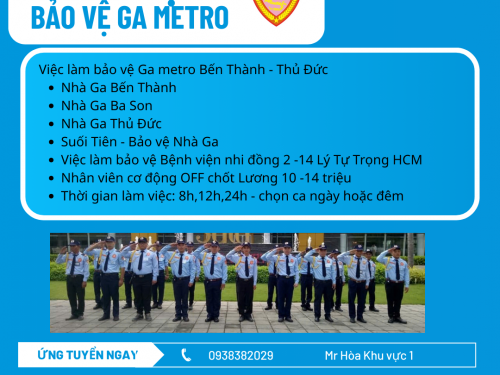 Tuyển Bảo Vệ Ga Metro